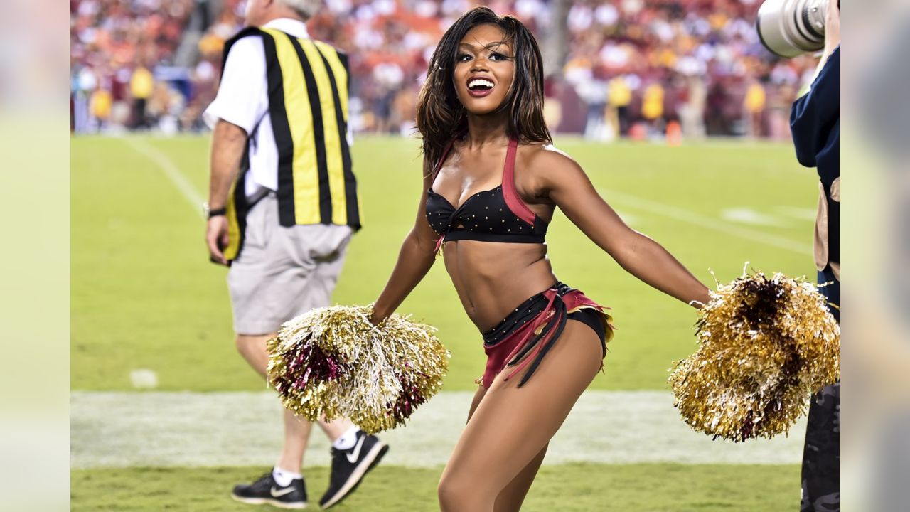 Washington Redskins cheerleaders perform during the Redskins pre