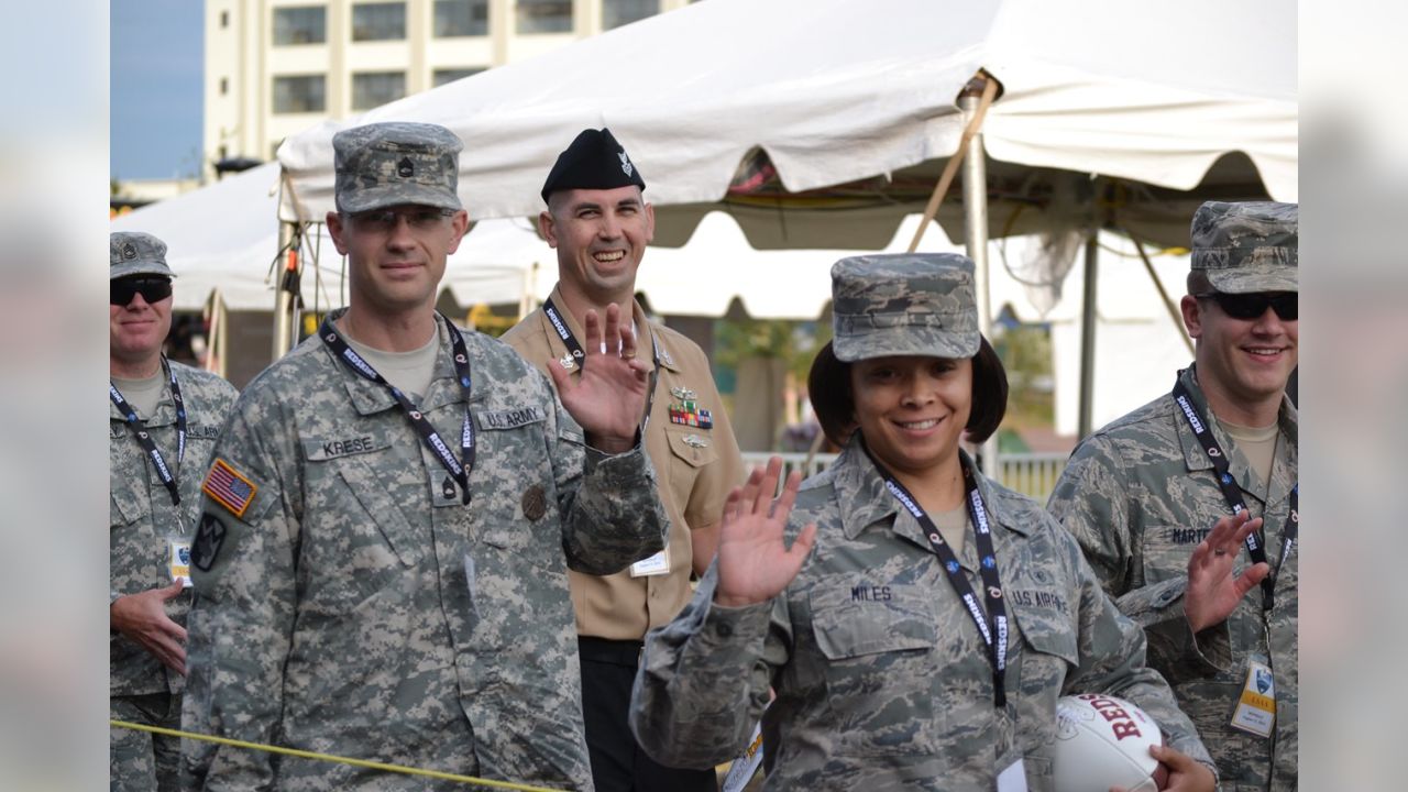 USAA - The Tampa Bay Buccaneers and USAA are hosting another  #SaluteToService Boot Camp today, where we've invited local active military  to enjoy training camp and participate in NFL drills. Check out