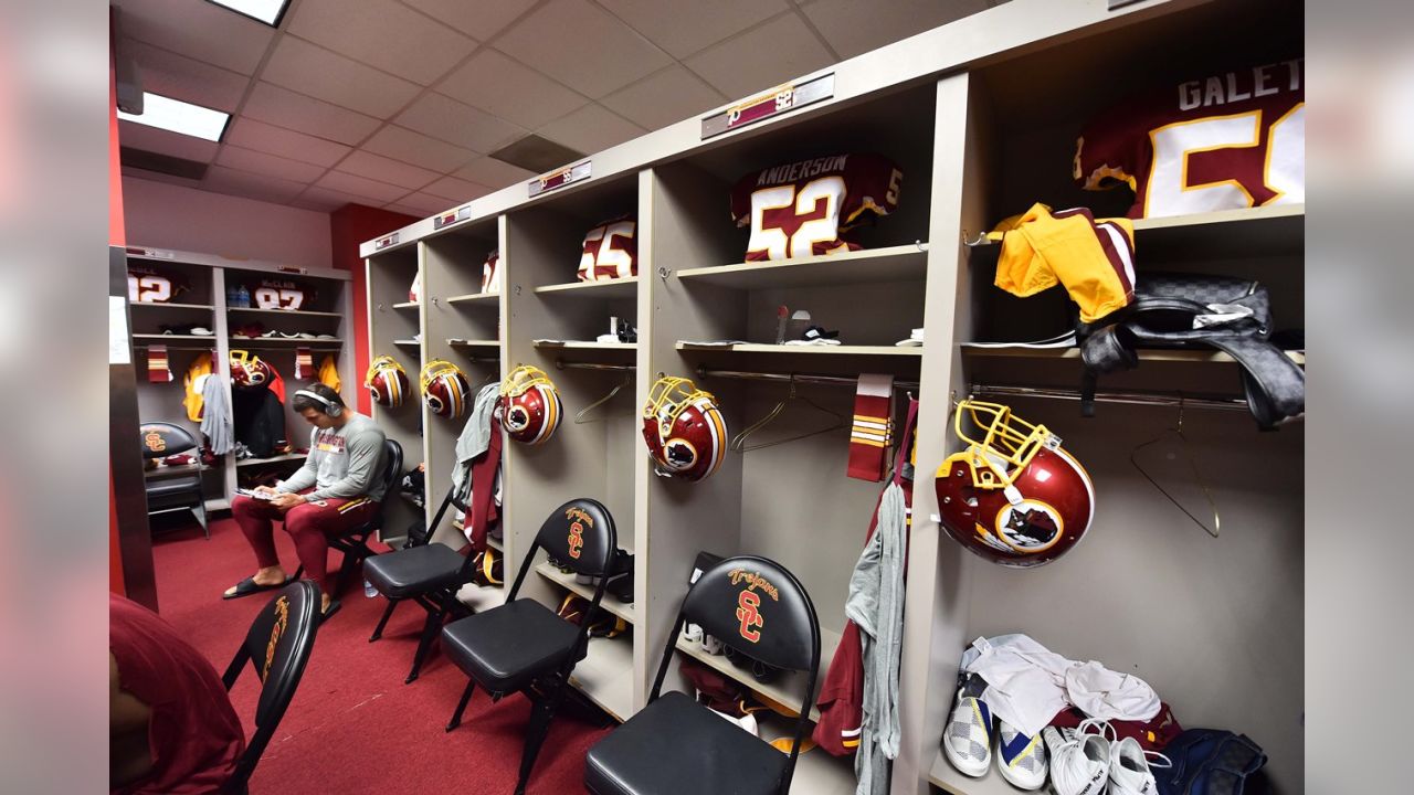 Locker room is set.