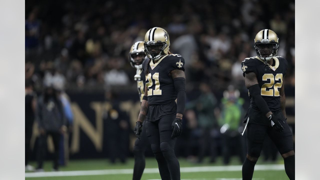 New Orleans Saints cornerback Bradley Roby (21) in action during an NFL  football game against the Seattle Seahawks, Sunday, Oct. 9, 2022, in New  Orleans. (AP Photo/Tyler Kaufman Stock Photo - Alamy