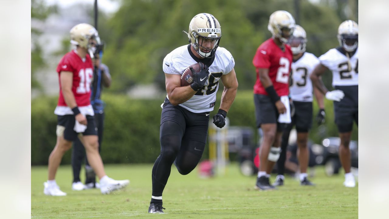 New Orleans Saints fullback Adam Prentice (46) warms up before an