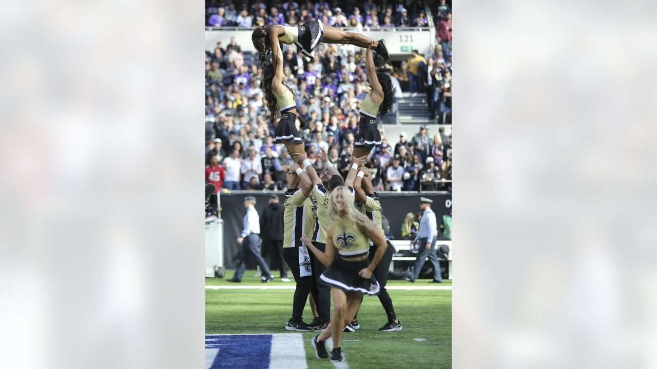 Saints end zone painted at Tottenham Hotspur Stadium ahead of Week 4 game  vs. Vikings