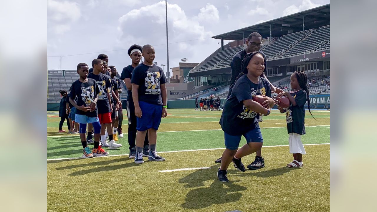 Saints' Cameron Jordan hosts football camp at Tulane's Yulman Stadium