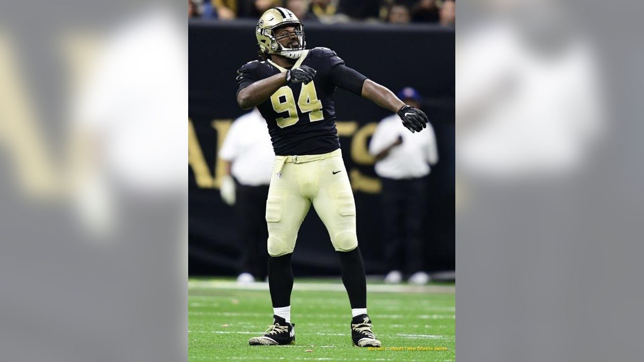 New Orleans Saints defensive end Cameron Jordan (94) warms up before an NFL  football game in New Orleans, Sunday, Sept. 10, 2023. (AP Photo/Gerald  Herbert Stock Photo - Alamy