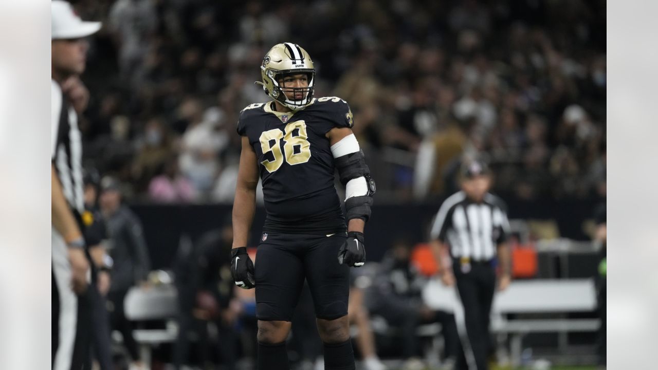 New Orleans Saints defensive end Payton Turner (98) in action during an NFL  preseason football game against the Houston Texans, Sunday, Aug. 27, 2023,  in New Orleans. (AP Photo/Tyler Kaufman Stock Photo - Alamy