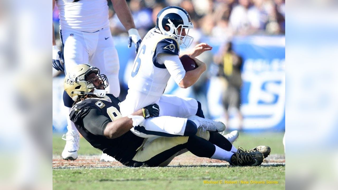 New Orleans Saints defensive end Cameron Jordan (94) warms up before an NFL  football game in New Orleans, Sunday, Sept. 10, 2023. (AP Photo/Gerald  Herbert Stock Photo - Alamy