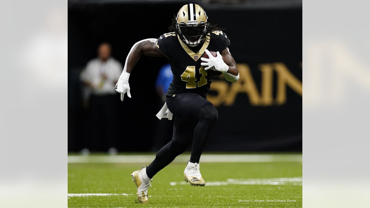 New Orleans Saints running back Alvin Kamara (41) runs through drills at  the team's NFL football training camp in Metairie, La., Wednesday, July 26,  2023. (AP Photo/Gerald Herbert Stock Photo - Alamy