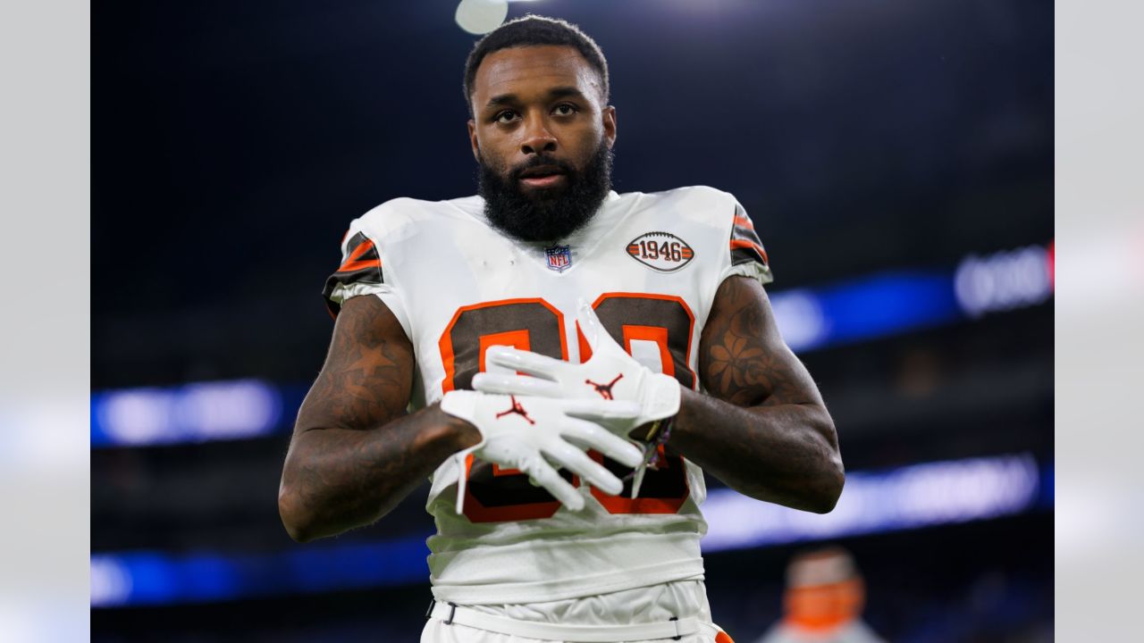 New Orleans Saints wide receiver Jarvis Landry (5) runs to the line during  an NFL football game against the San Francisco 49ers, Sunday, Nov.27, 2022,  in Santa Clara, Calif. (AP Photo/Scot Tucker