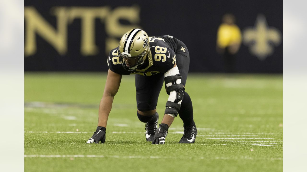 New Orleans Saints defensive end Payton Turner (98) during an NFL football  game against the Los Angeles Rams, Sunday, Nov. 20, 2022, in New Orleans.  (AP Photo/Tyler Kaufman Stock Photo - Alamy