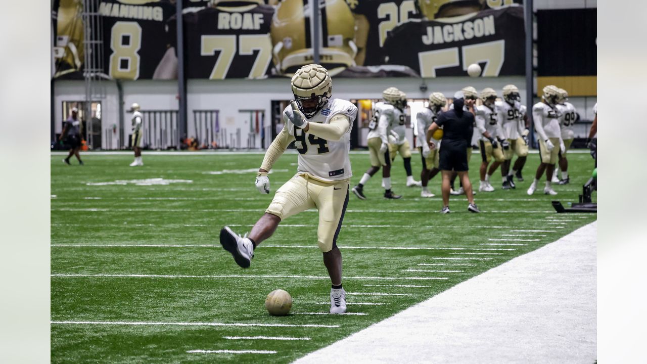 New Orleans Saints defensive tackle Jalen Dalton (77) watches drills during  NFL football training camp in Metairie, Monday, Aug. 2, 2021. (AP  Photo/Derick Hingle Stock Photo - Alamy