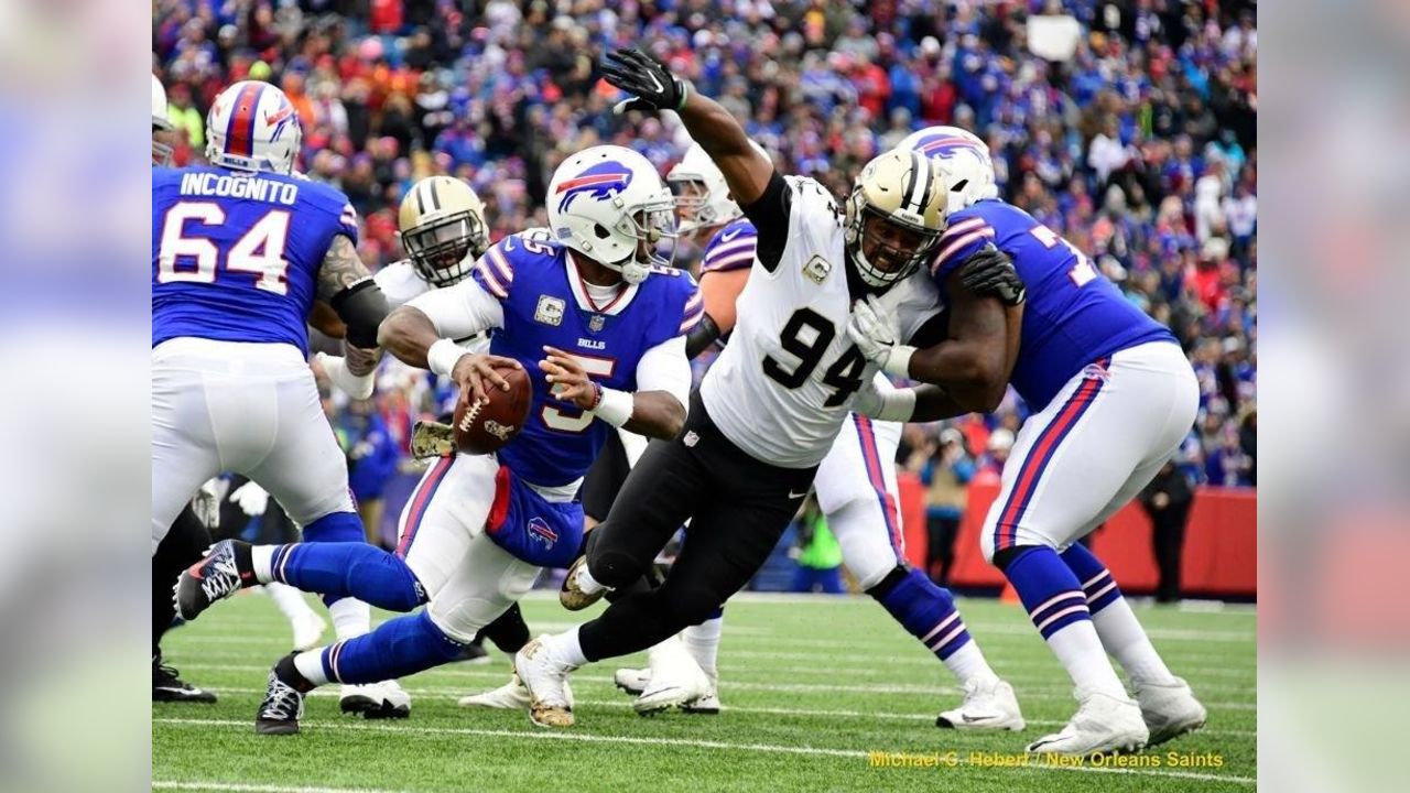 New Orleans Saints defensive end Cameron Jordan (94) warms up before an NFL  football game in New Orleans, Sunday, Sept. 10, 2023. (AP Photo/Gerald  Herbert Stock Photo - Alamy