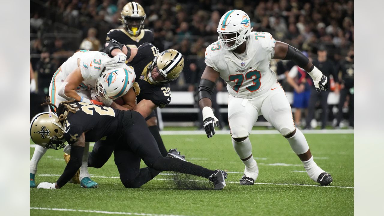 Bradley Roby of the New Orleans Saints looks on during the second