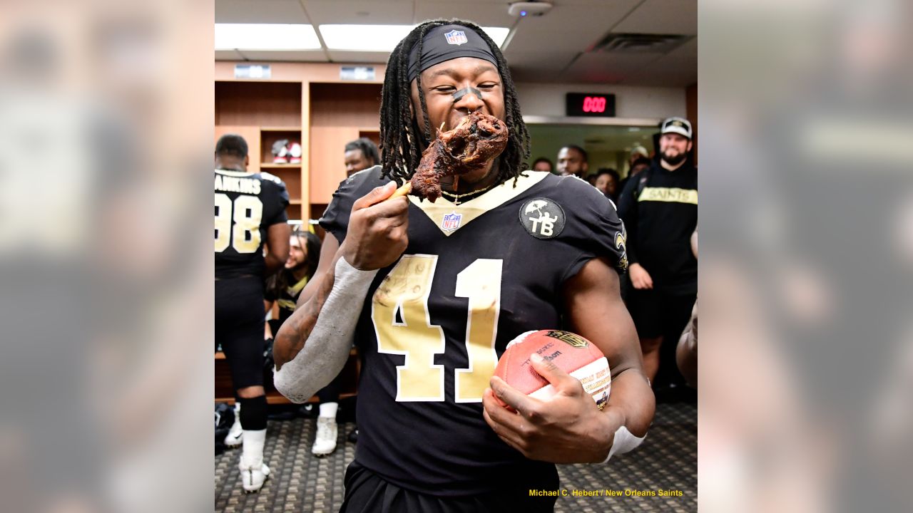 New Orleans Saints celebrate Thanksgiving win vs. Falcons with turkey - NBC  Sports