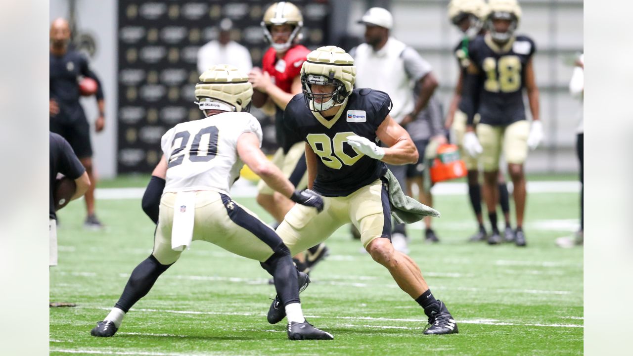 Houston Texans quarterback E.J. Perry (3) drops back to pass in the second  half of an NFL preseason football game against the New Orleans Saints in  New Orleans, Sunday, Aug. 27, 2023. (