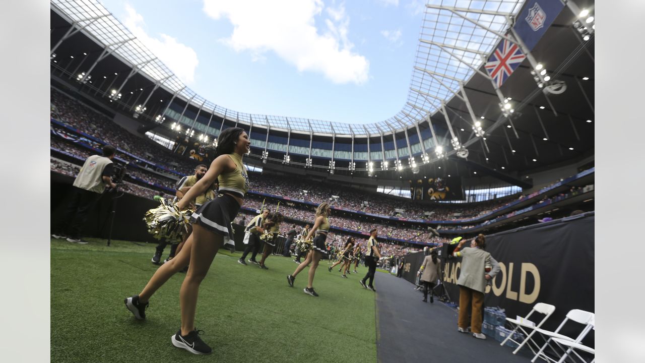 Saints end zone painted at Tottenham Hotspur Stadium ahead of Week 4 game  vs. Vikings