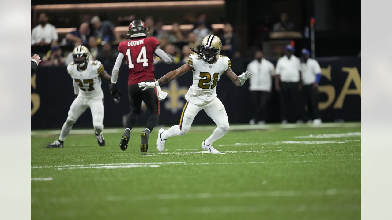 Bradley Roby of the New Orleans Saints looks on during the second