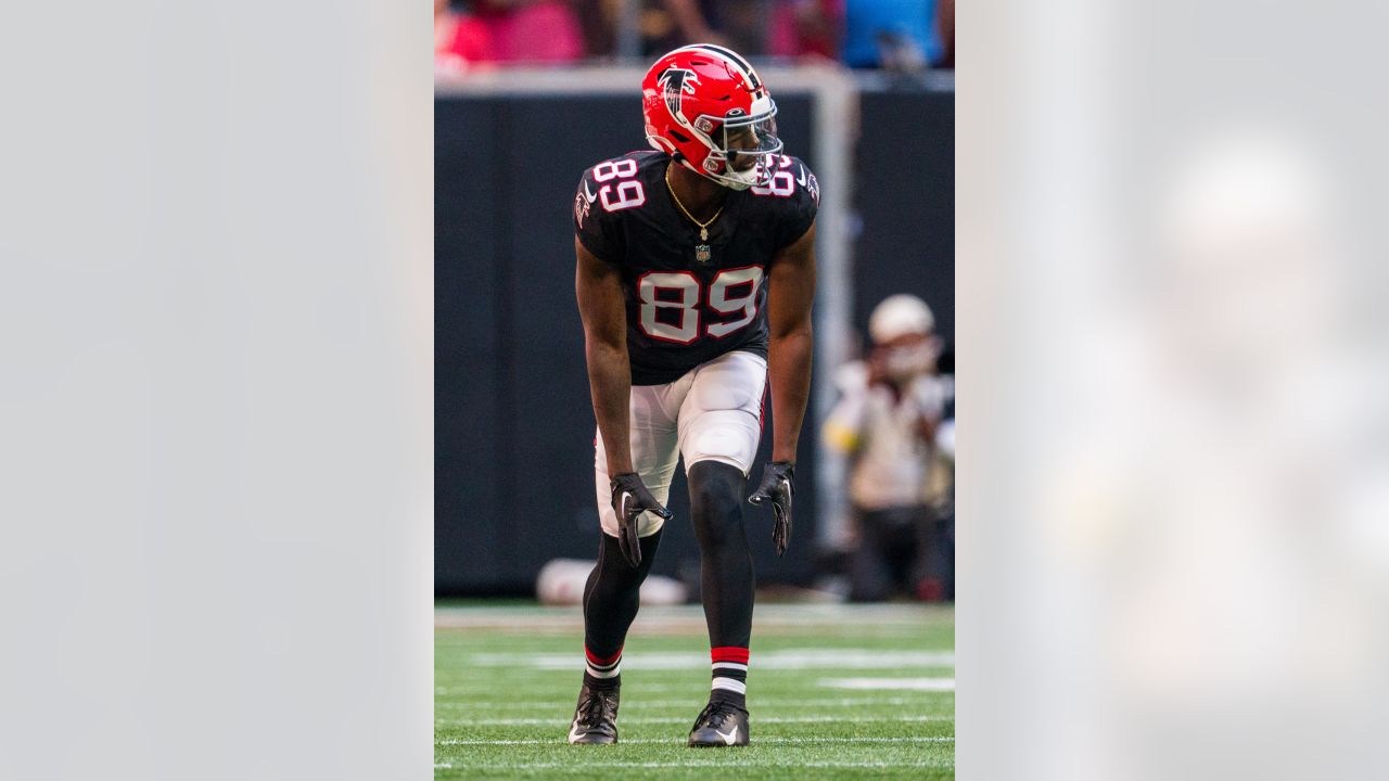 Atlanta Falcons wide receiver Bryan Edwards (89) runs against