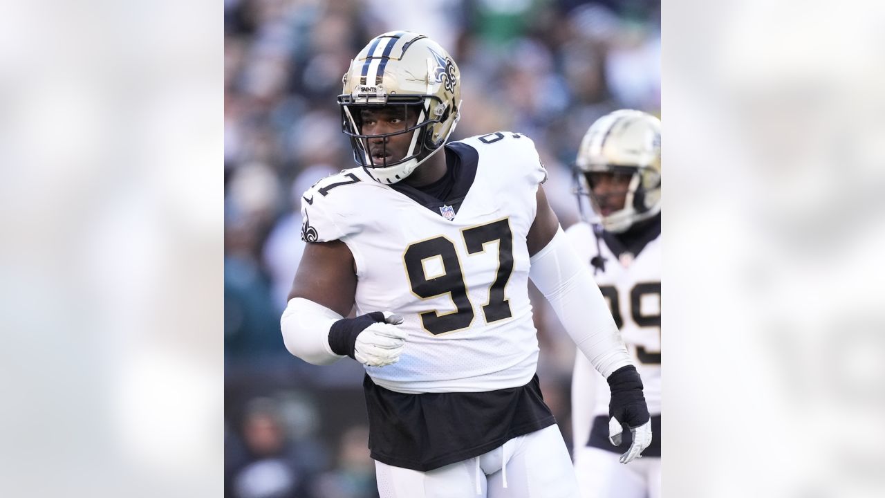 New Orleans Saints defensive end Malcolm Roach (97) plays against