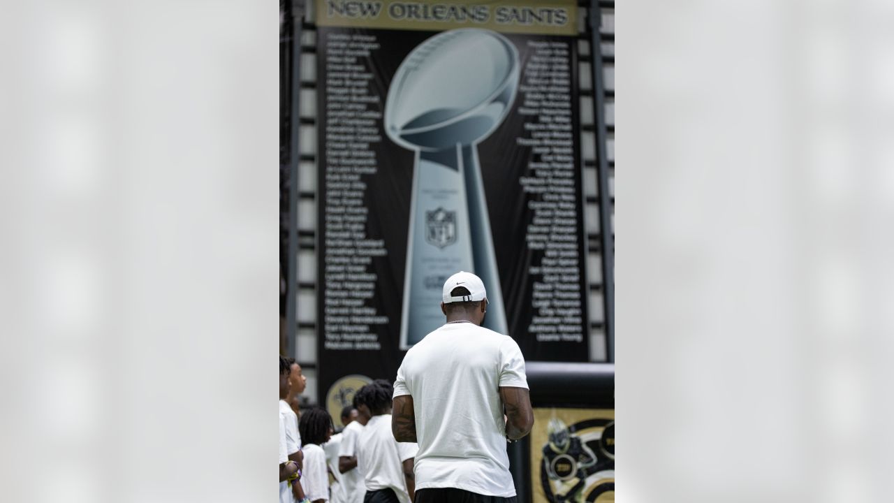 New Orleans Saints - Jarvis Landry catches ball over camper at his annual  Youth Camp.