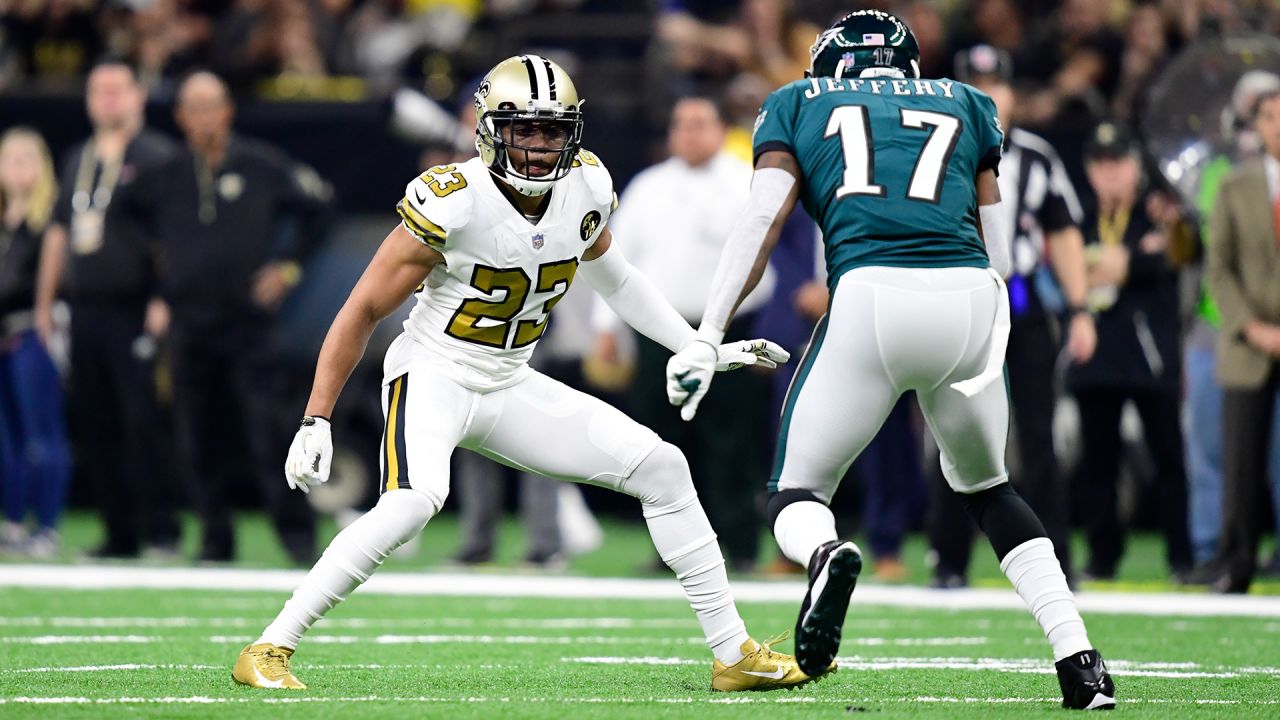 June 13, 2018 - New Orleans Saints cornerback Marshon Lattimore (23)  participates in a mandatory minicamp at the Ochsner Sports Performance  Center in Metairie, LA. Stephen Lew/CSM Stock Photo - Alamy