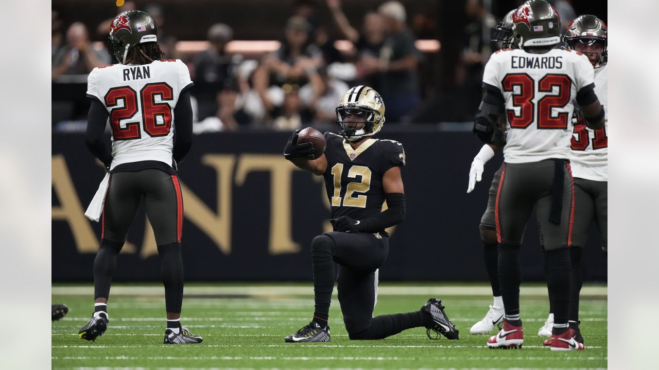 Chris Olave represents New Orleans Saints at NFLPA Rookie Premiere