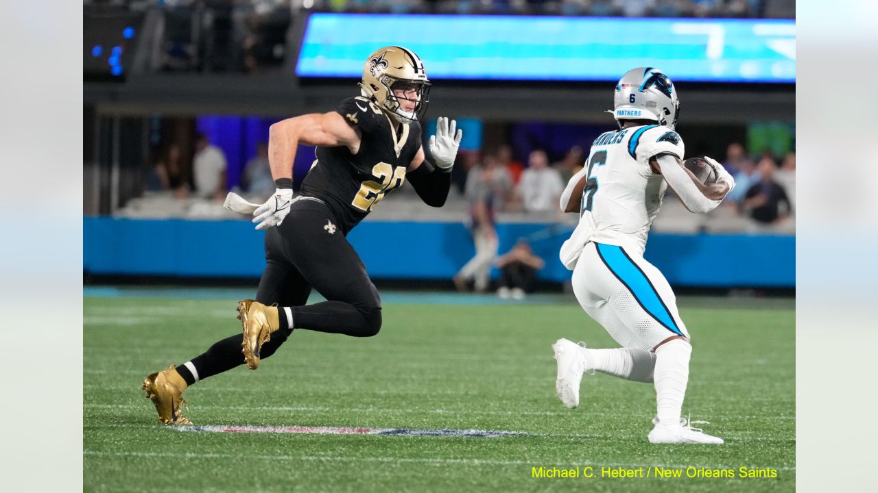 A general view of Bank of America Stadium before an NFL football game  between the Carolina Panthers and the New Orleans Saints, Sunday, Sept. 25,  2022, in Charlotte, N.C. (AP Photo/Jacob Kupferman