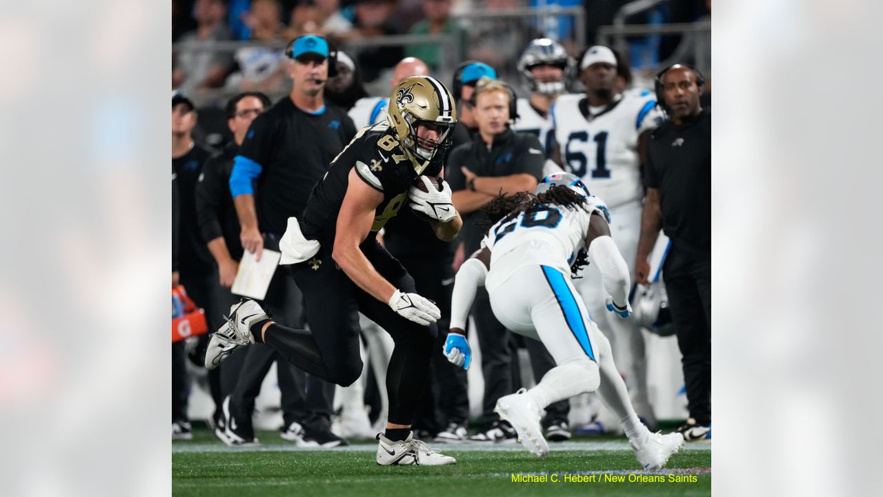 A general view of Bank of America Stadium before an NFL football game  between the Carolina Panthers and the New Orleans Saints, Sunday, Sept. 25,  2022, in Charlotte, N.C. (AP Photo/Jacob Kupferman