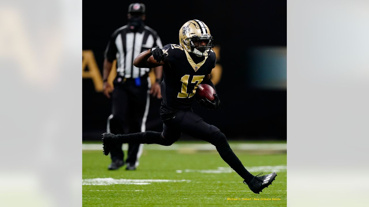 San Francisco 49ers wide receiver Emmanuel Sanders (17) pulls in touchdown  reception in the first half an NFL football game against the New Orleans  Saints in New Orleans, Sunday, Dec. 8, 2019. (