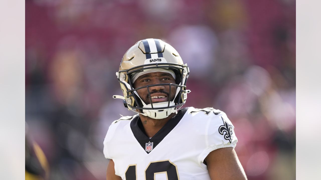 New Orleans Saints wide receiver Tre'Quan Smith (10) runs through drills at  the team's NFL football minicamp in Metairie, La., Thursday, June 15, 2023.  (AP Photo/Gerald Herbert Stock Photo - Alamy