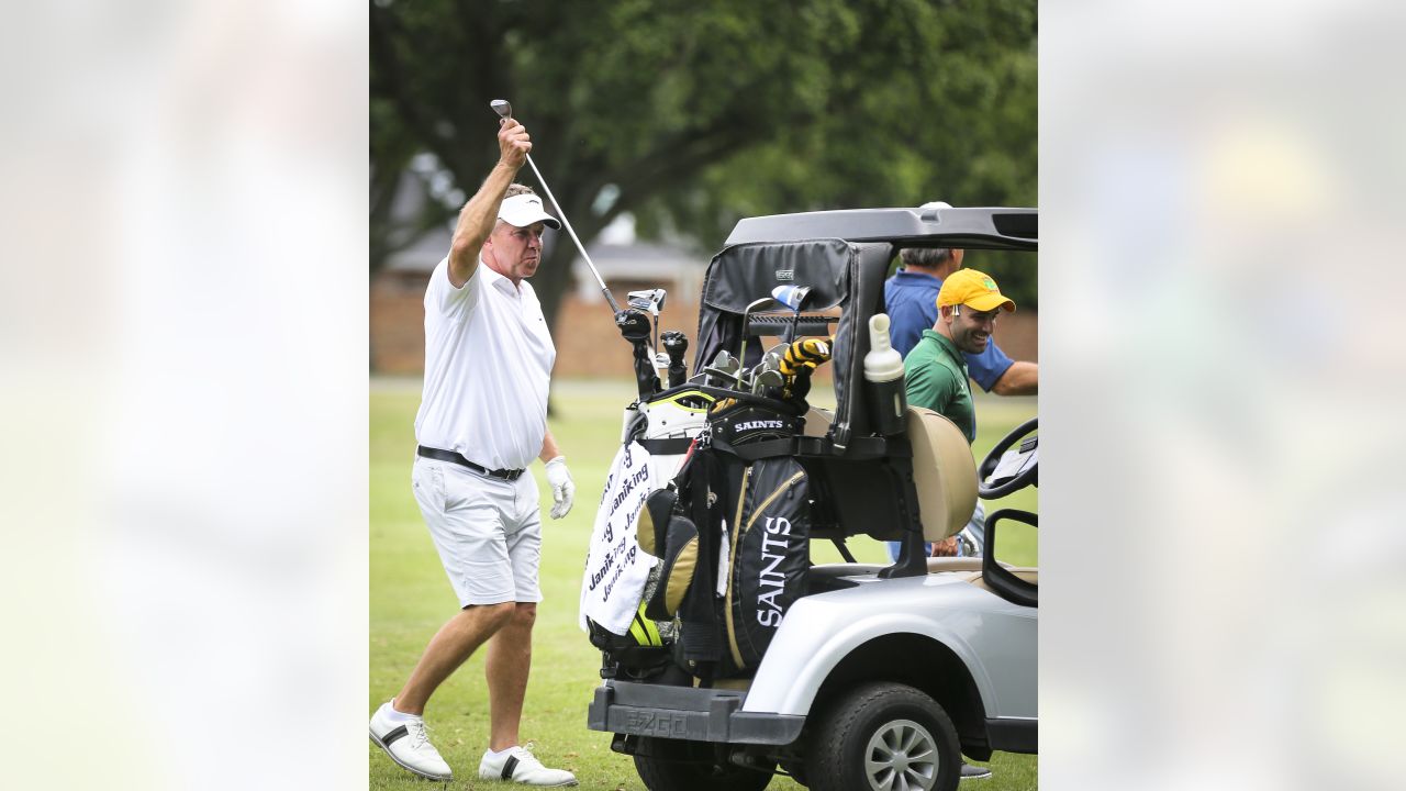 MAY 16, 2016: New Orleans Saints Head Coach Sean Payton follows his fairway  shot during the Saints Hall of Fame Golf Tournament at Chateau Golf Club in  Kenner LA Stock Photo - Alamy