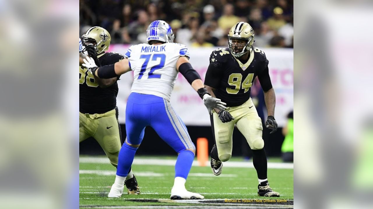 New Orleans Saints defensive end Cameron Jordan (94) warms up before an NFL  football game in New Orleans, Sunday, Sept. 10, 2023. (AP Photo/Gerald  Herbert Stock Photo - Alamy