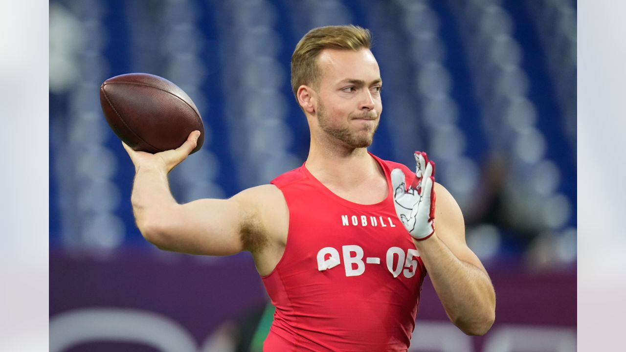 Quarterback Jake Haener of the New Orleans Saints passes while