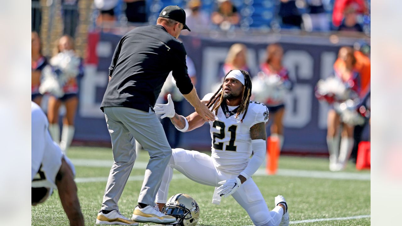 Bradley Roby of the New Orleans Saints looks on during the second