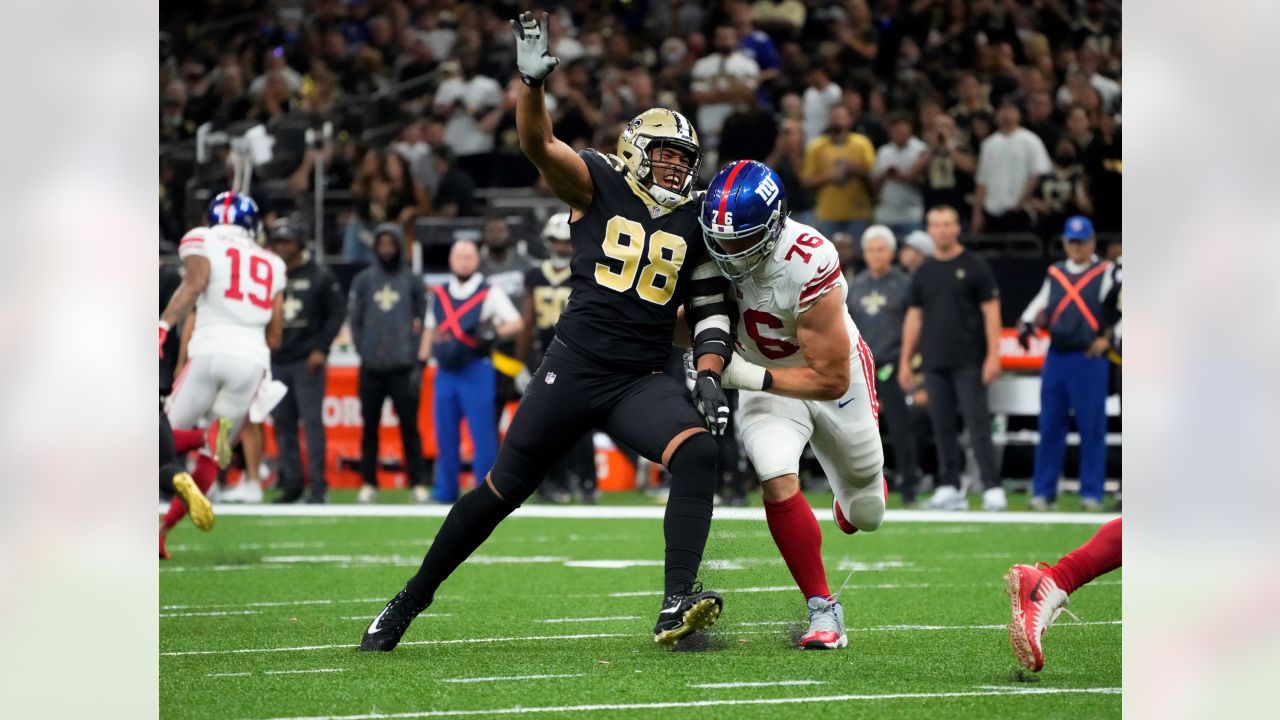 New Orleans Saints defensive end Payton Turner came up with key