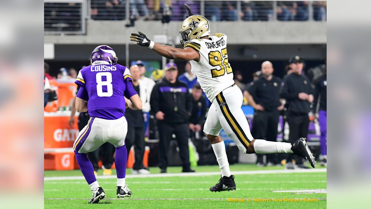 The @Saints color rush uniform with alt helmets is a spectacular look.  #whodat #nfl #lsu