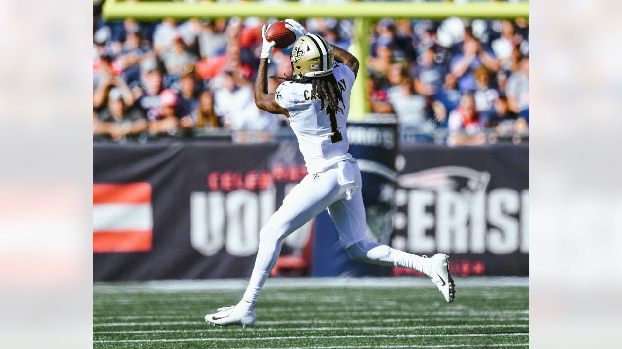 Marquez Callaway of the New Orleans Saints makes a catch for a