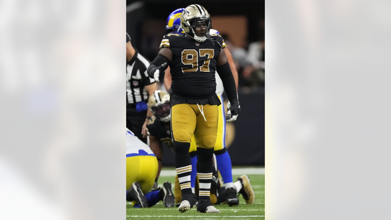 New Orleans Saints defensive end Malcolm Roach (97) plays against