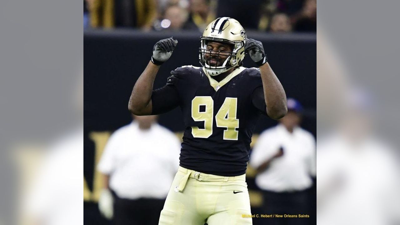 New Orleans Saints defensive end Cameron Jordan (94) warms up before an NFL  football game in New Orleans, Sunday, Sept. 10, 2023. (AP Photo/Gerald  Herbert Stock Photo - Alamy