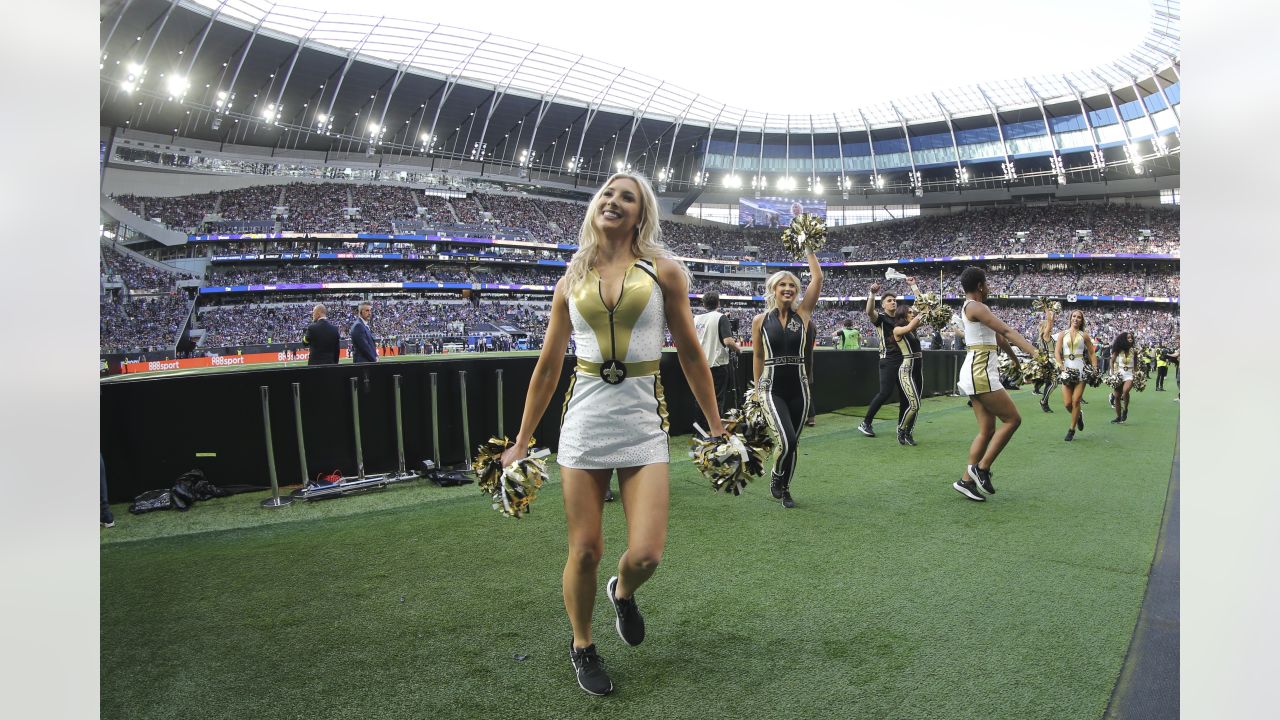 Saints end zone painted at Tottenham Hotspur Stadium ahead of Week 4 game  vs. Vikings