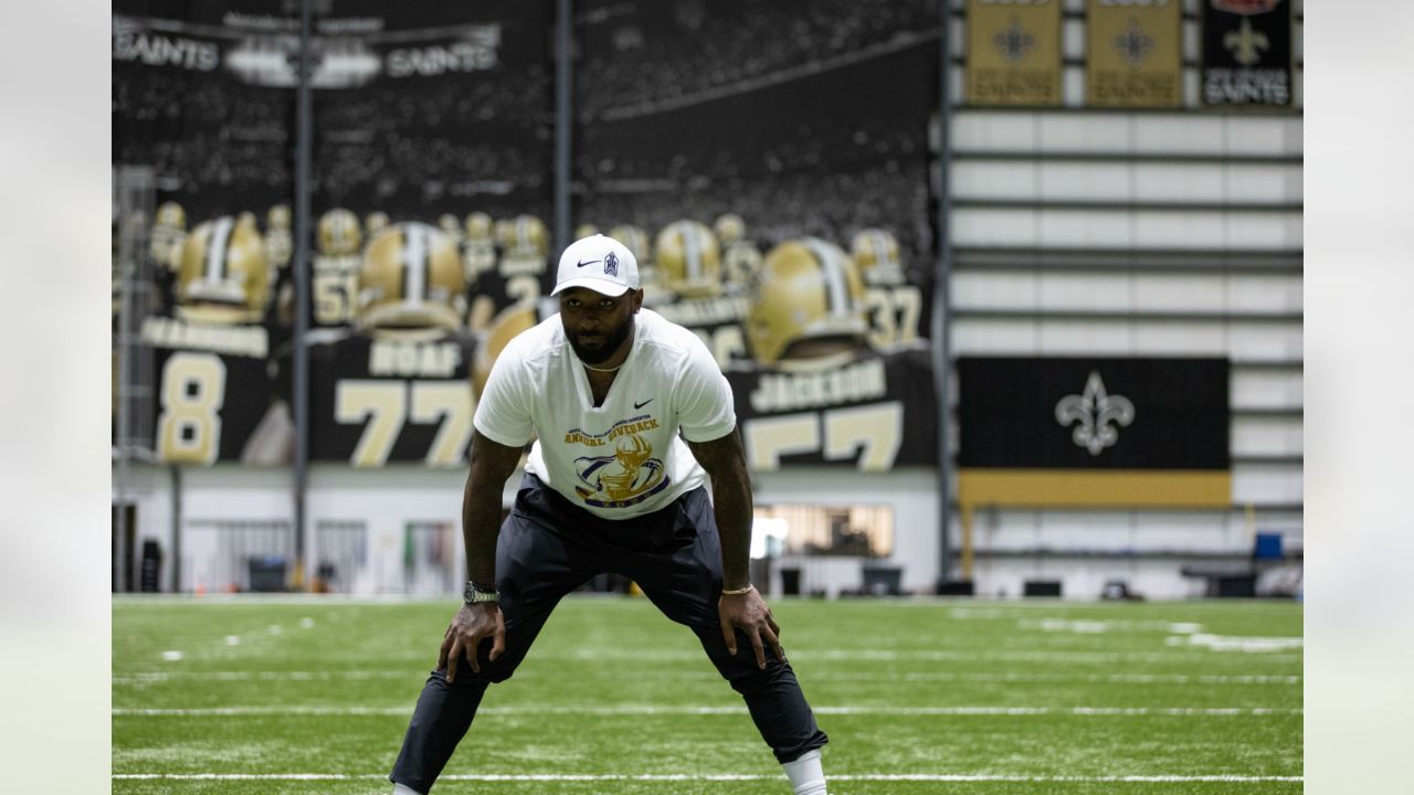 New Orleans Saints - Jarvis Landry catches ball over camper at his annual  Youth Camp.