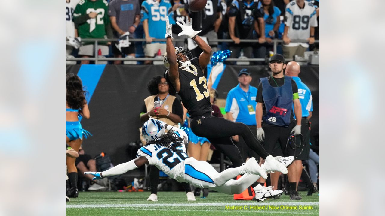 A general view of Bank of America Stadium before an NFL football game  between the Carolina Panthers and the New Orleans Saints, Sunday, Sept. 25,  2022, in Charlotte, N.C. (AP Photo/Jacob Kupferman