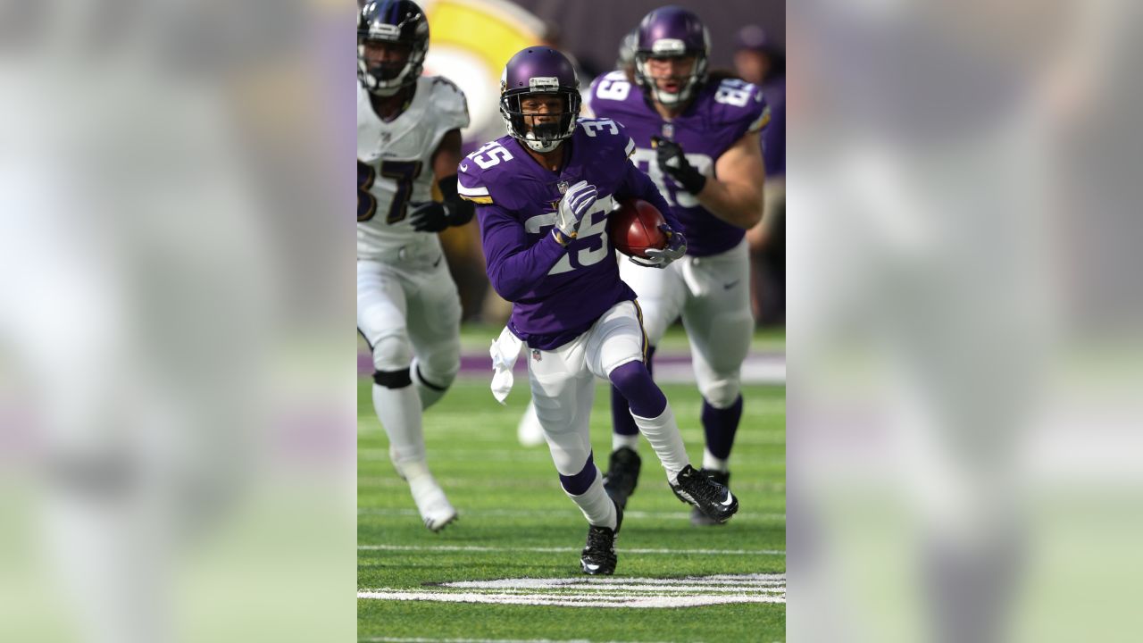 Minnesota Vikings' Marcus Sherels (35) returns a punt during the first half  of an NFL football