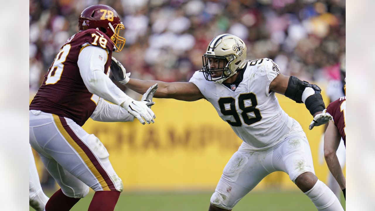 New Orleans Saints defensive end Payton Turner (98) in action during an NFL  preseason football game against the Houston Texans, Sunday, Aug. 27, 2023,  in New Orleans. (AP Photo/Tyler Kaufman Stock Photo - Alamy