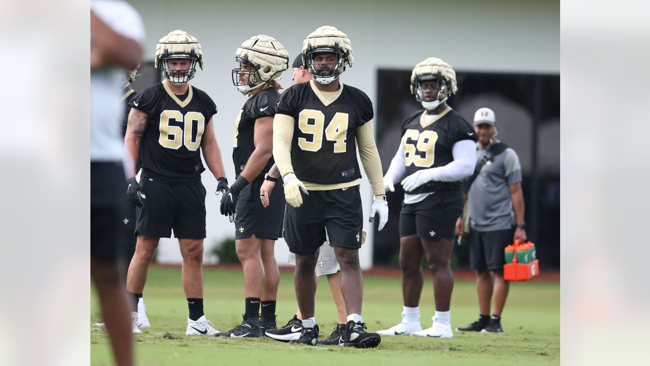 New Orleans Saints defensive tackle Jalen Dalton (77) watches drills during  NFL football training camp in Metairie, Monday, Aug. 2, 2021. (AP  Photo/Derick Hingle Stock Photo - Alamy