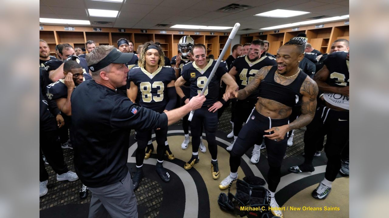 Weight of a city's hopes get best of Saints during locker room celebration