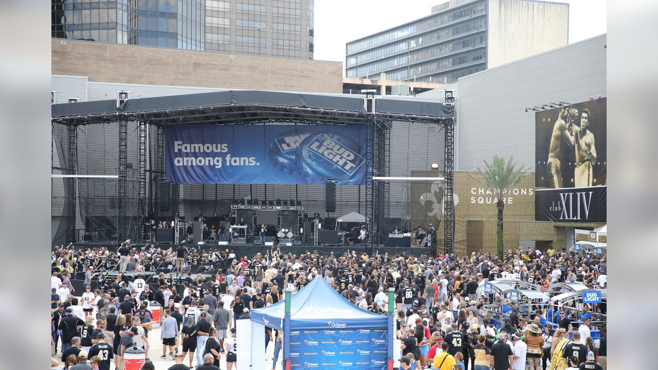 Fans in Champions Square: Buccaneers Game