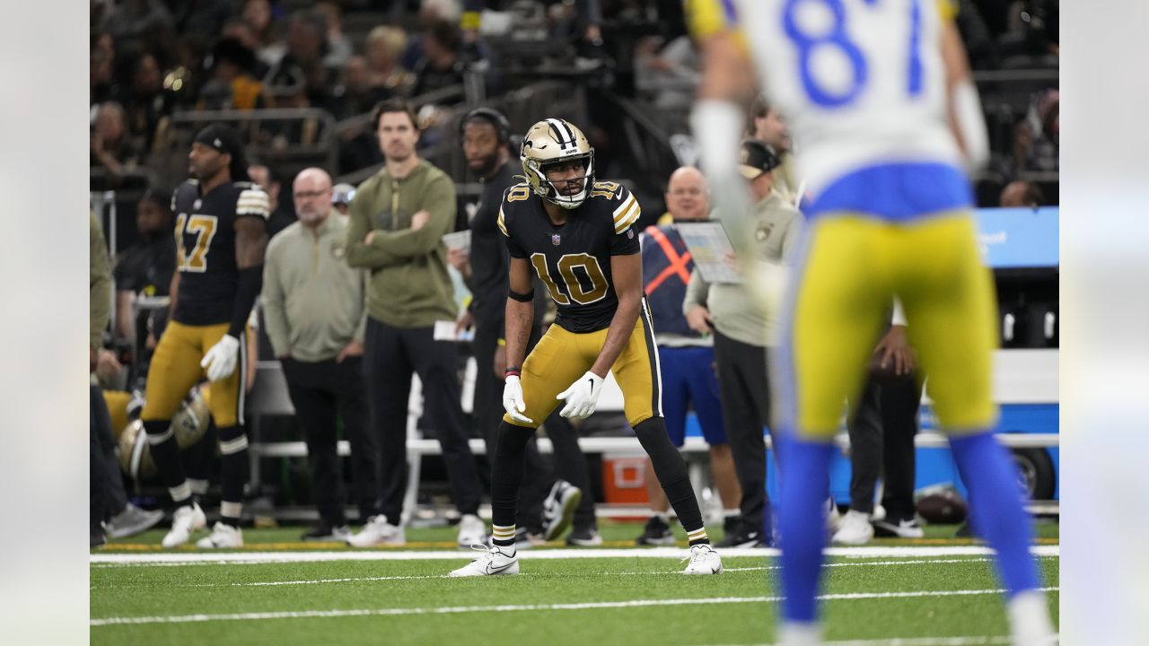 New Orleans Saints' Tre'Quan Smith in action during an NFL football game  against the New York Jets, Sunday, Dec. 12, 2021, in East Rutherford, N.J.  (AP Photo/Matt Rourke Stock Photo - Alamy