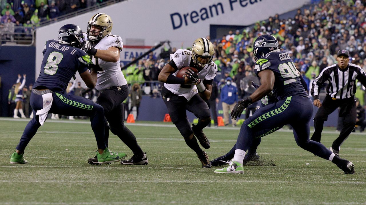 Seattle, WA, USA. 22nd Sep, 2019. SEATTLE, WA - SEPTEMBER 22: Blitz the  Seattle Seahawks mascot plays to the crowd before an NFL football game  between the New Orleans Saints and the