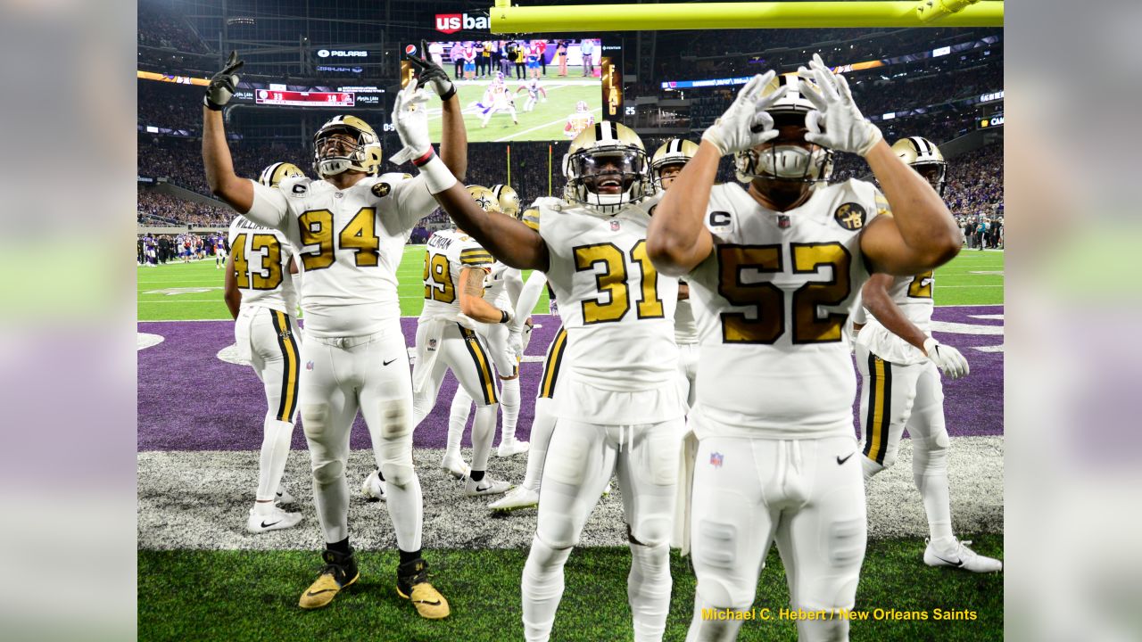 Yes, the Saints are wearing their mega-popular color rush uniforms