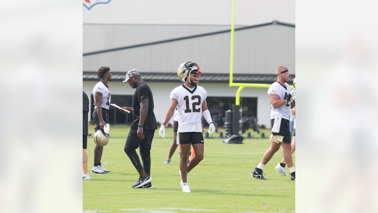 New Orleans Saints defensive tackle Jalen Dalton (77) watches drills during  NFL football training camp in Metairie, Monday, Aug. 2, 2021. (AP  Photo/Derick Hingle Stock Photo - Alamy